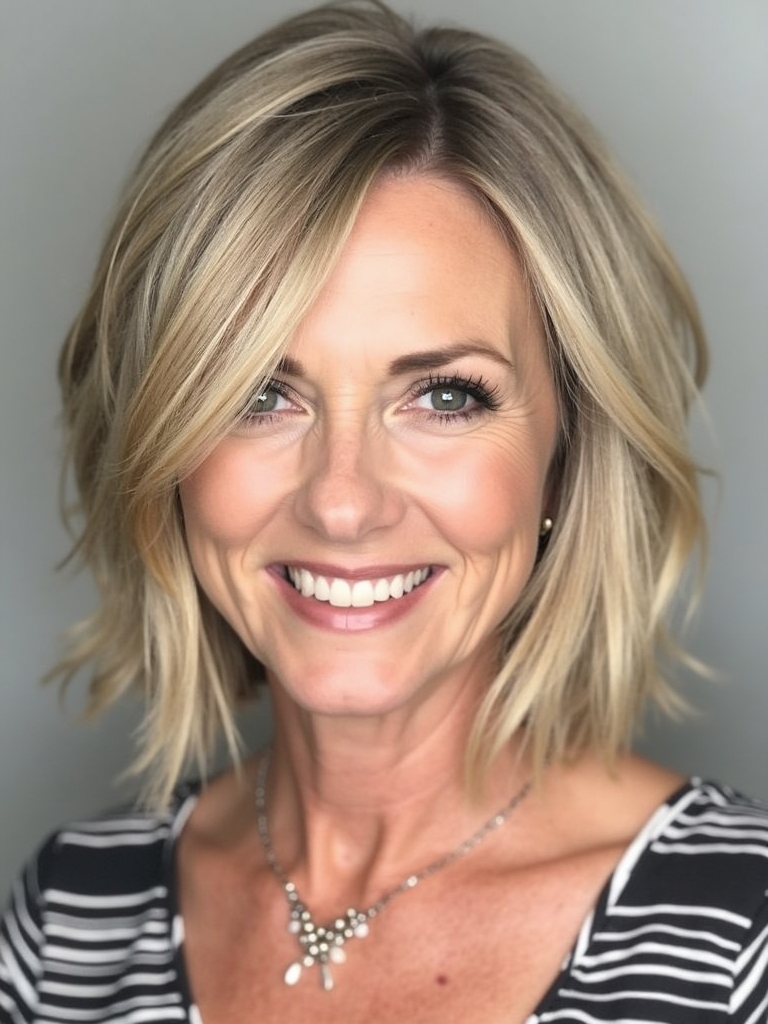 Hairstyle For Thin Fine Hair Over 50: Classic Bob