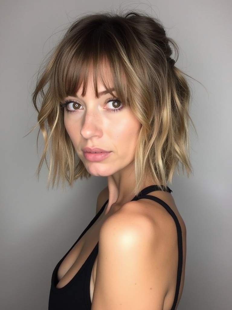 Face Framing Curtain Bangs: The Modern Shag Update