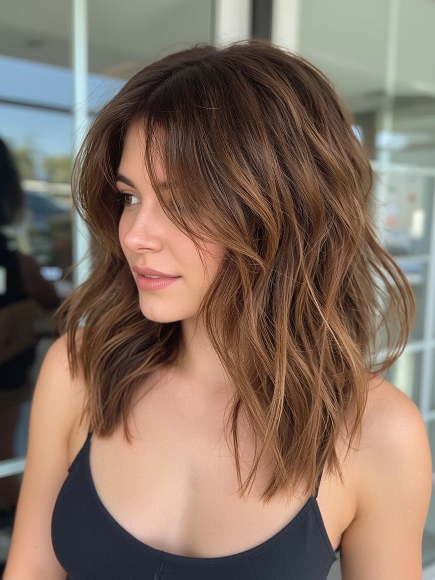 Brunette Summer Hair 2025: Soft Copper Balayage
