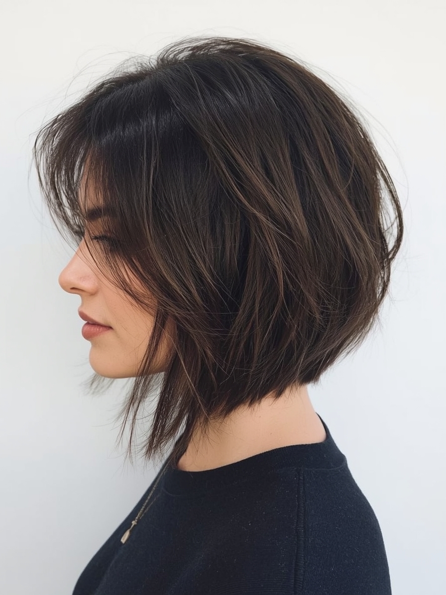 Shoulder Length Hairstyle For Thin Hair Fine: Blunt Bob