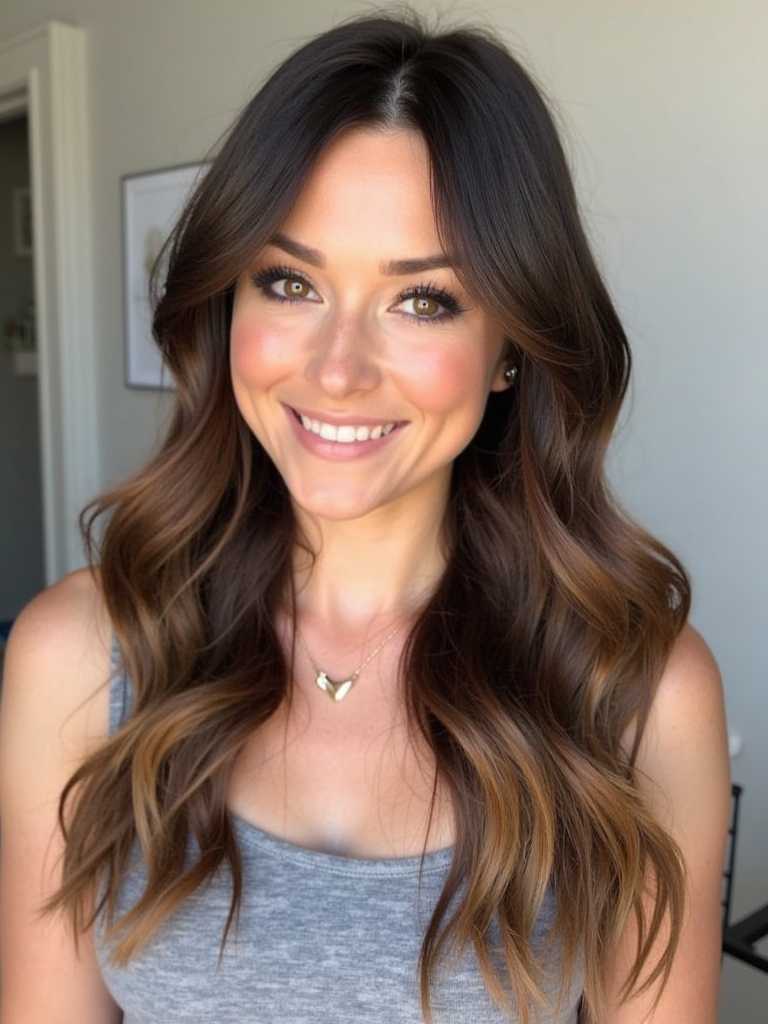 Caramel Highlights on Brown Hair: Subtle Sun-Kissed Glow