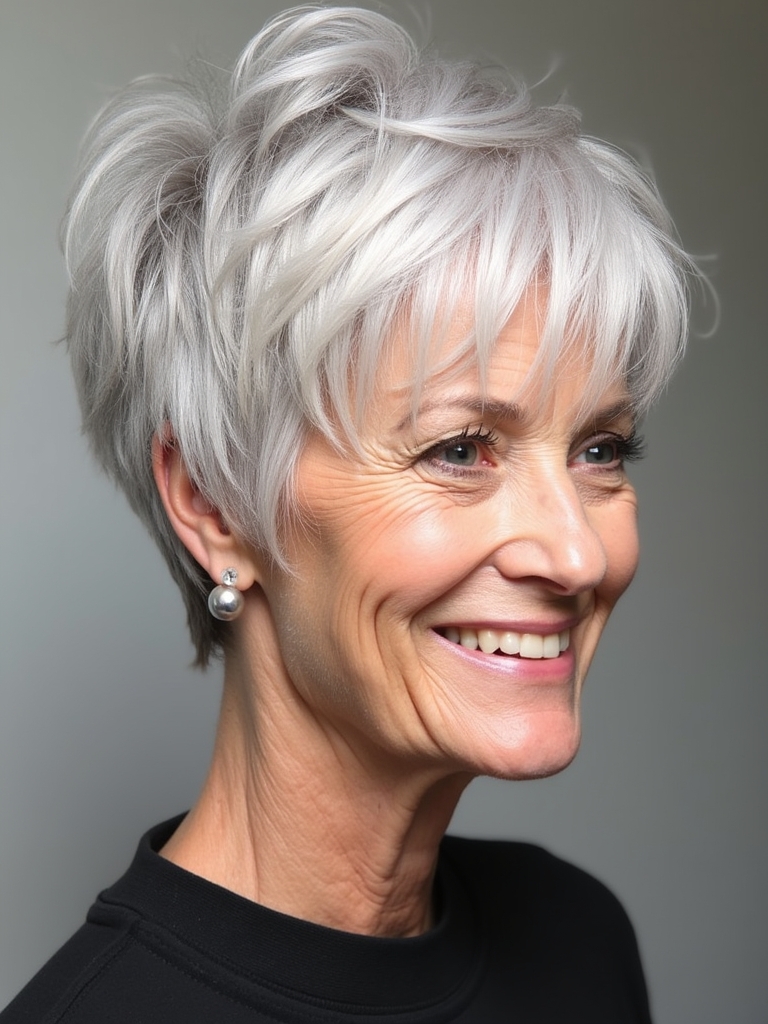 Hairstyles For Thin Fine Hair Over 60: The Cropped Cut with Texture