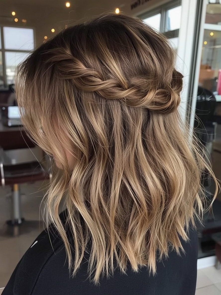 Shoulder Length Hairstyle For Thin Hair Fine: Braided Detail