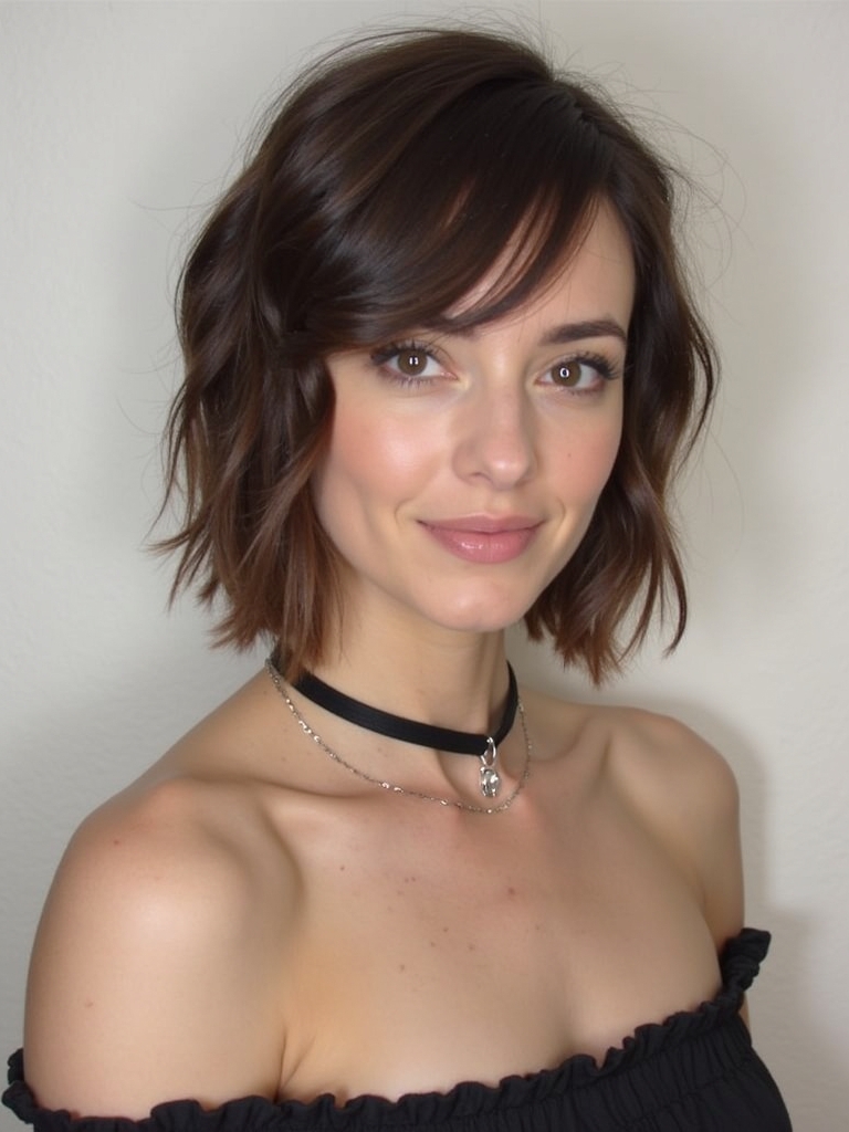 Choppy Collarbone Length Cut