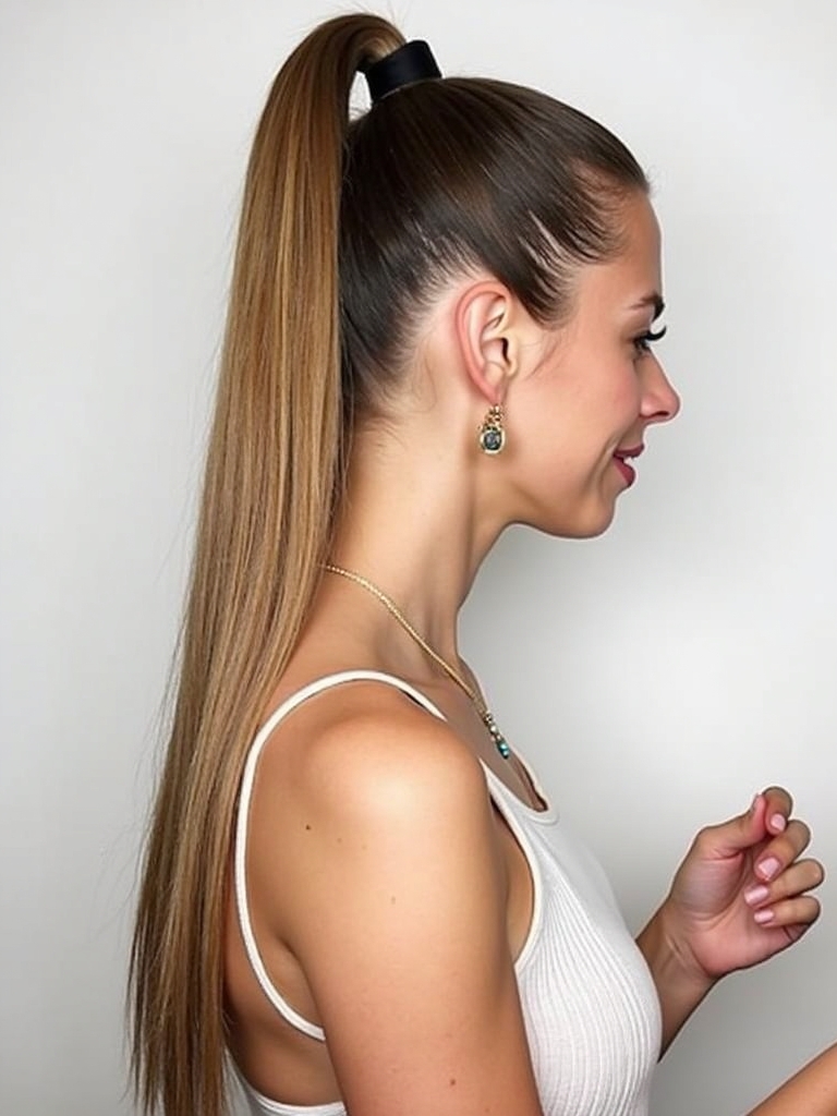 Long Haircut Ideas: High Ponytail with Wrapped Base