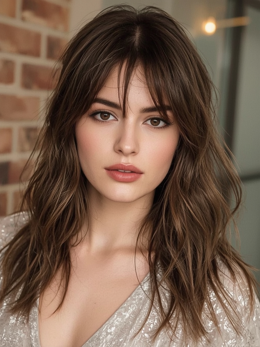 Shoulder Length Hairstyle For Thin Hair Fine: Deep Side Bangs