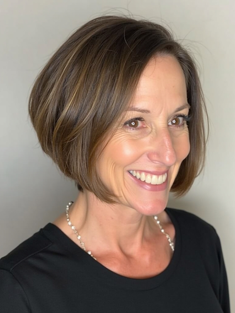 Hairstyles For Thin Hair Fine Over 50: Blunt Bob