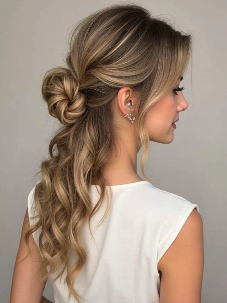 Long Haircut Ideas: Low Chignon with Face-Framing Pieces
