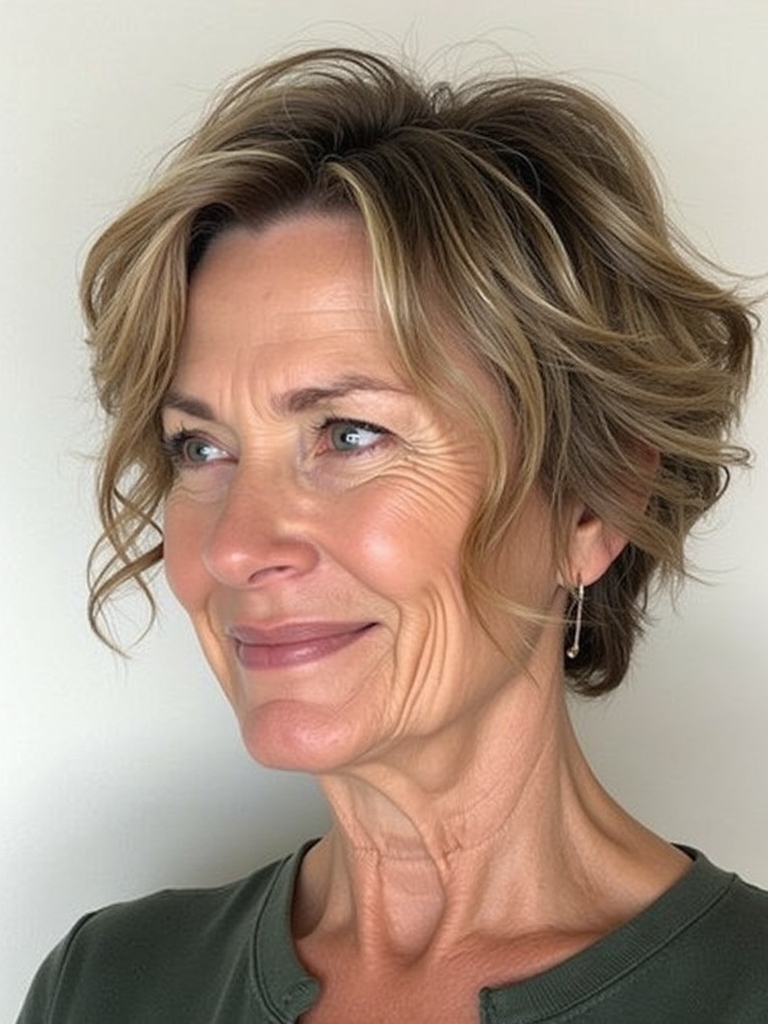 Hairstyles For Thin Hair Fine Over 50: Choppy Layers