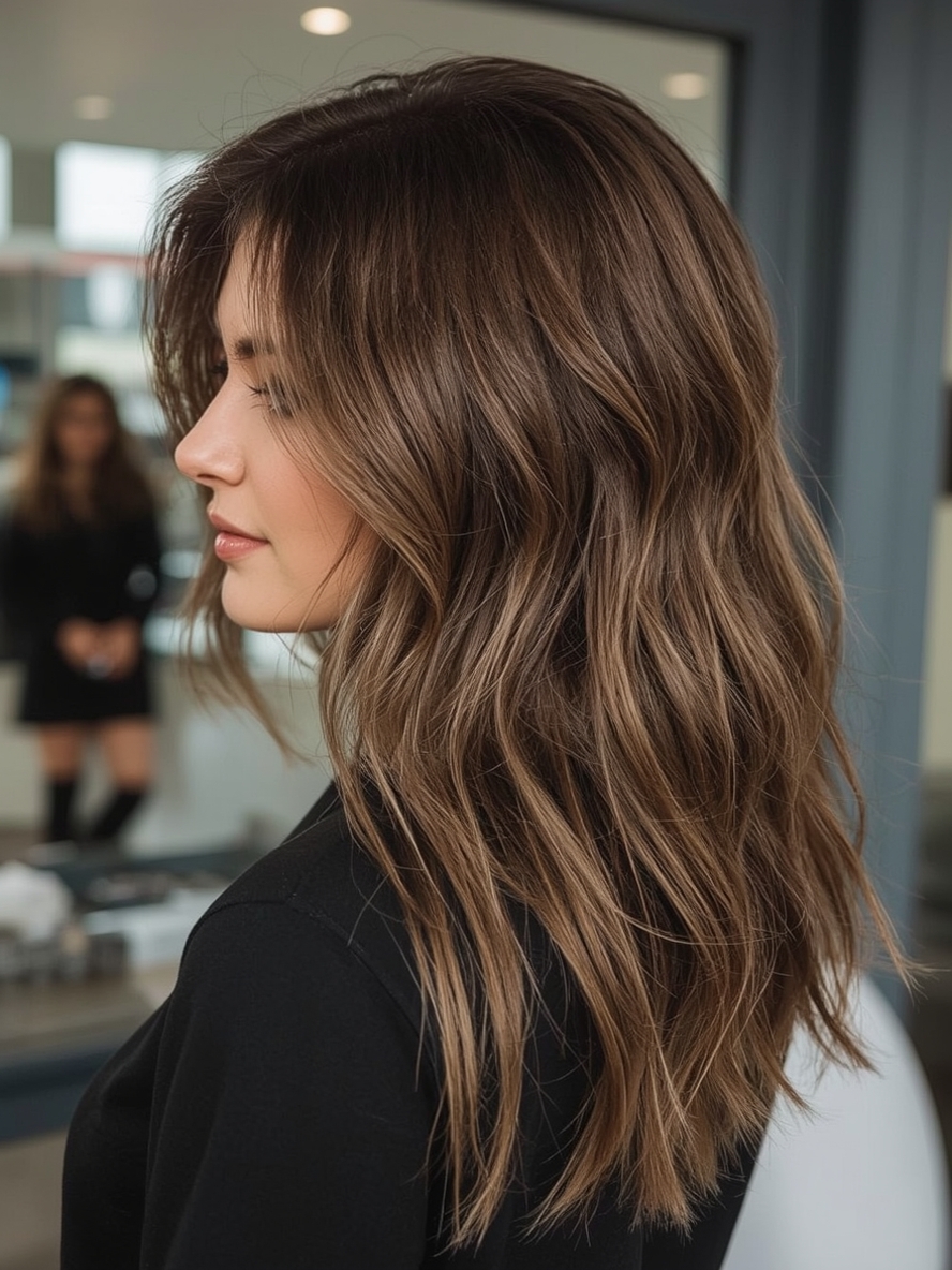 Shoulder Length Hairstyle For Thin Hair Fine: Half-Up Half-Down Style