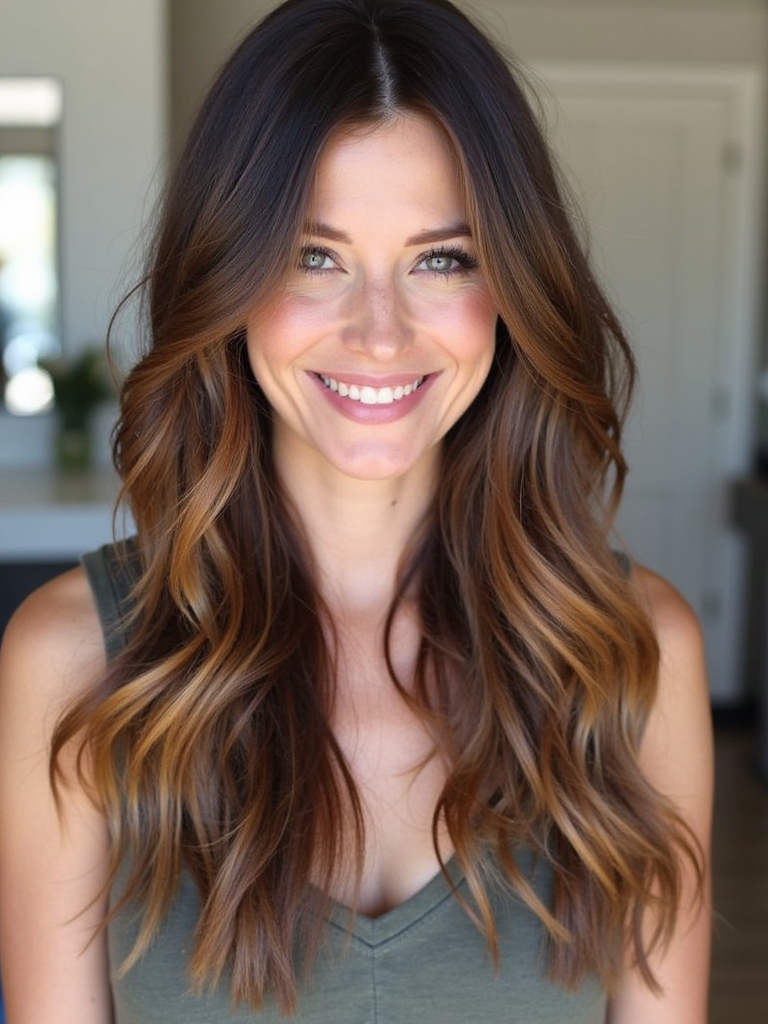 Caramel Highlights on Brown Hair: Dimensional Dream