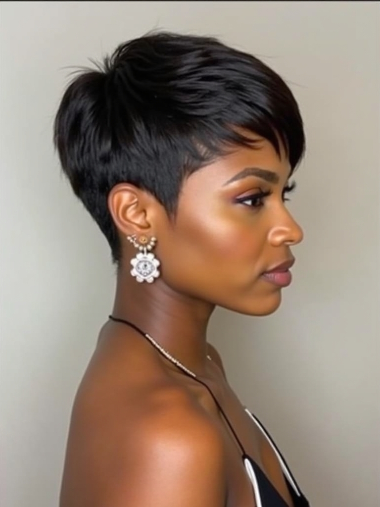 Stunning Short Haircuts for Black Women: The Side-Swept Pixie