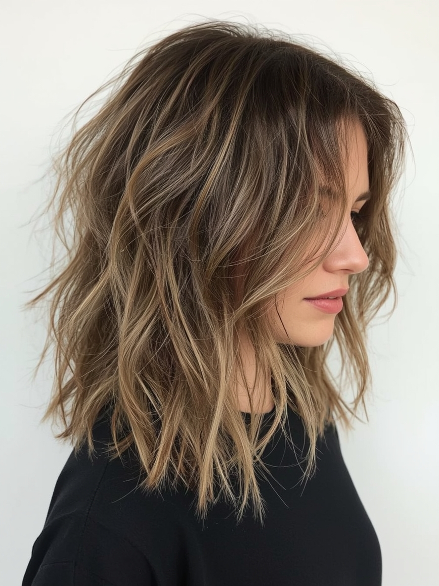 Shoulder Length Hairstyle For Thin Hair Fine: Air-Dried Texture