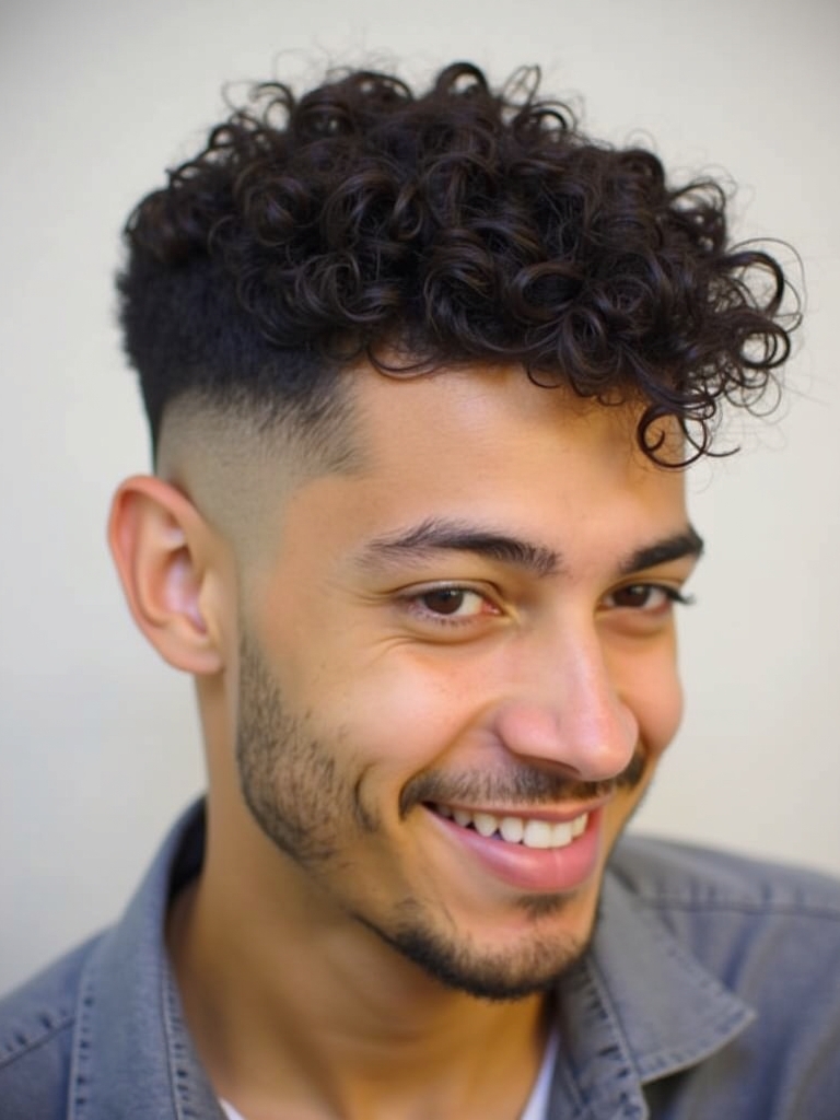 Curly Hairstyles for Guys: The Taper Fade