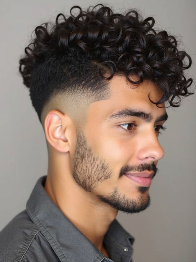 Blowout with Curly Texture for Mens Curly Hair Styles