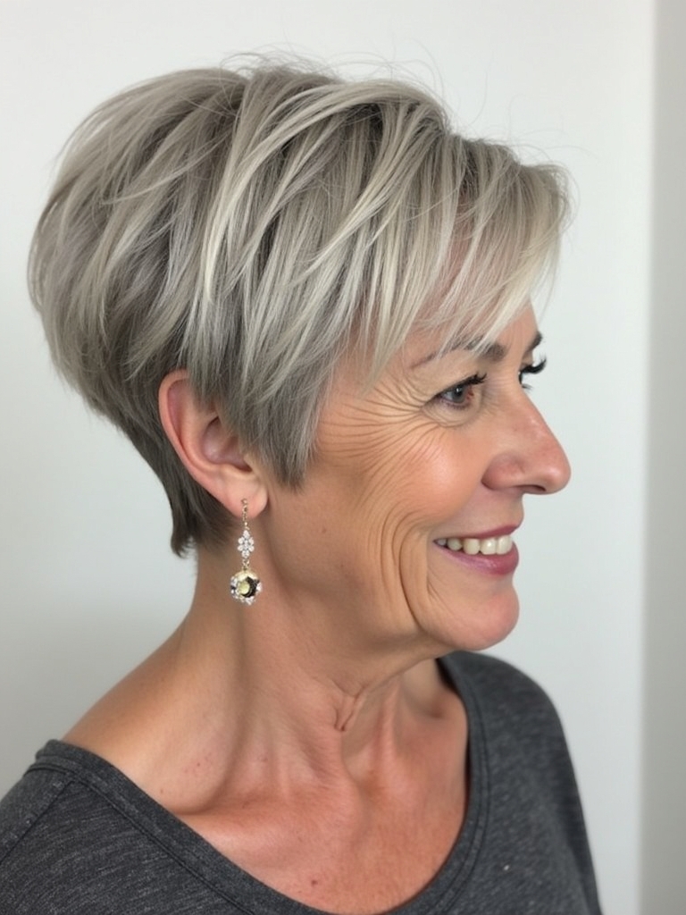 Hairstyles For Thin Fine Hair Over 60: Stacked Bob
