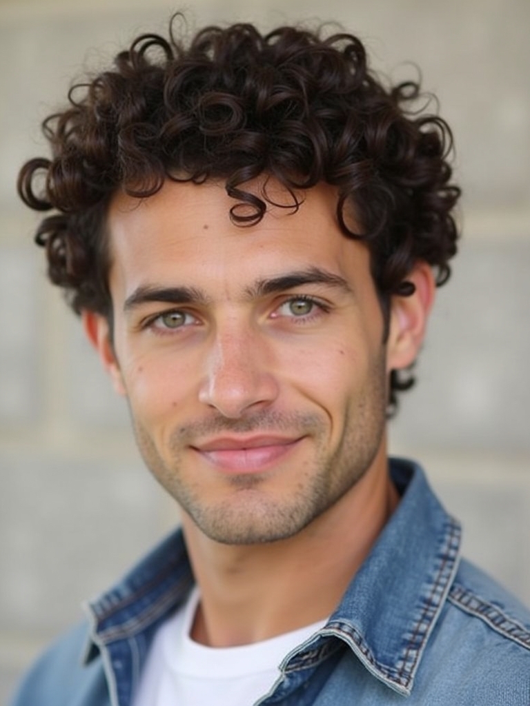 Curly Hairstyles for Guys: The Short Curls with Line Up
