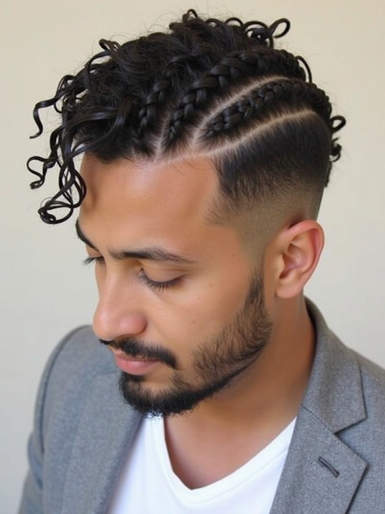 Hairstyles For Men Curly Hair: The Cornrows