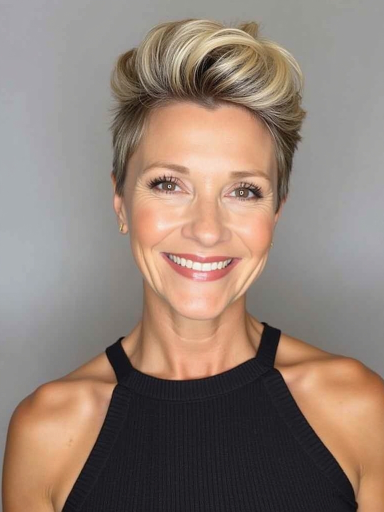 Hairstyle For Thin Fine Hair Over 50: Pompadour