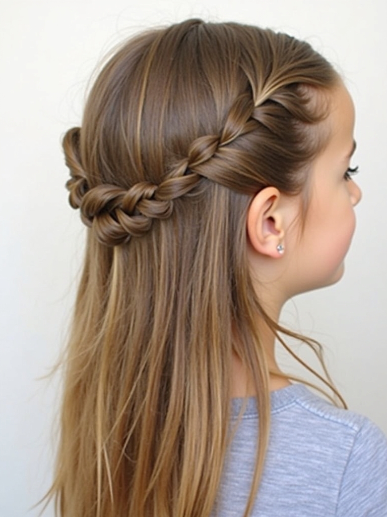 Hair Styles Kids: Twisted Half-Updo