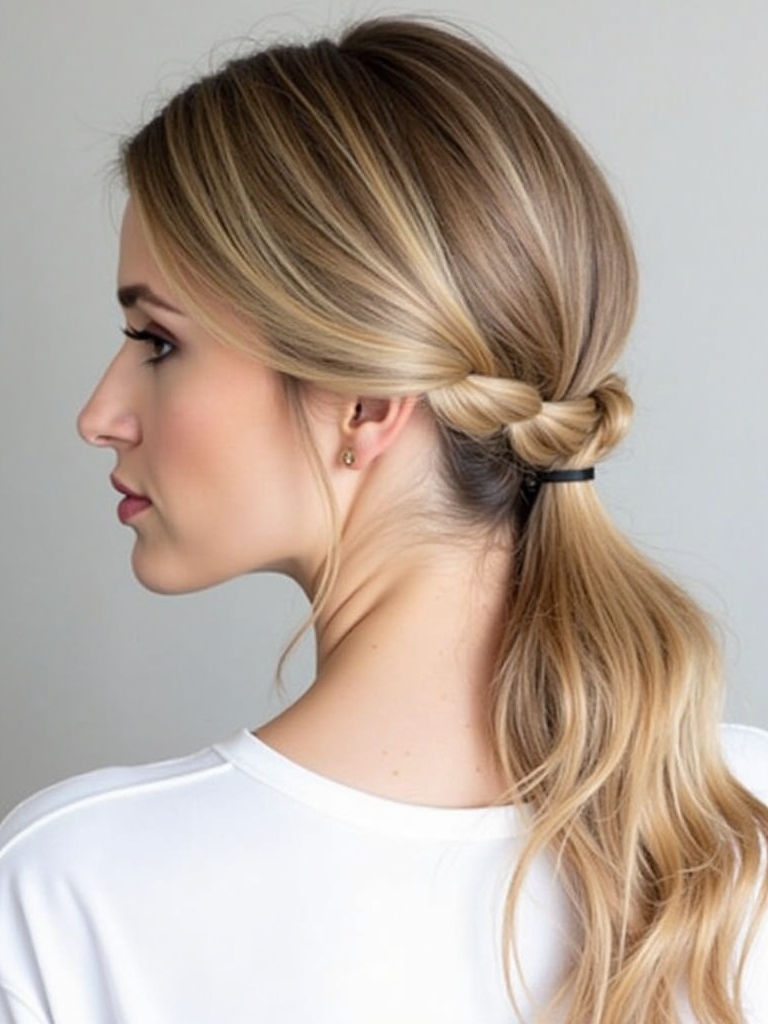 Long Haircut Ideas: Twisted Half-Updo