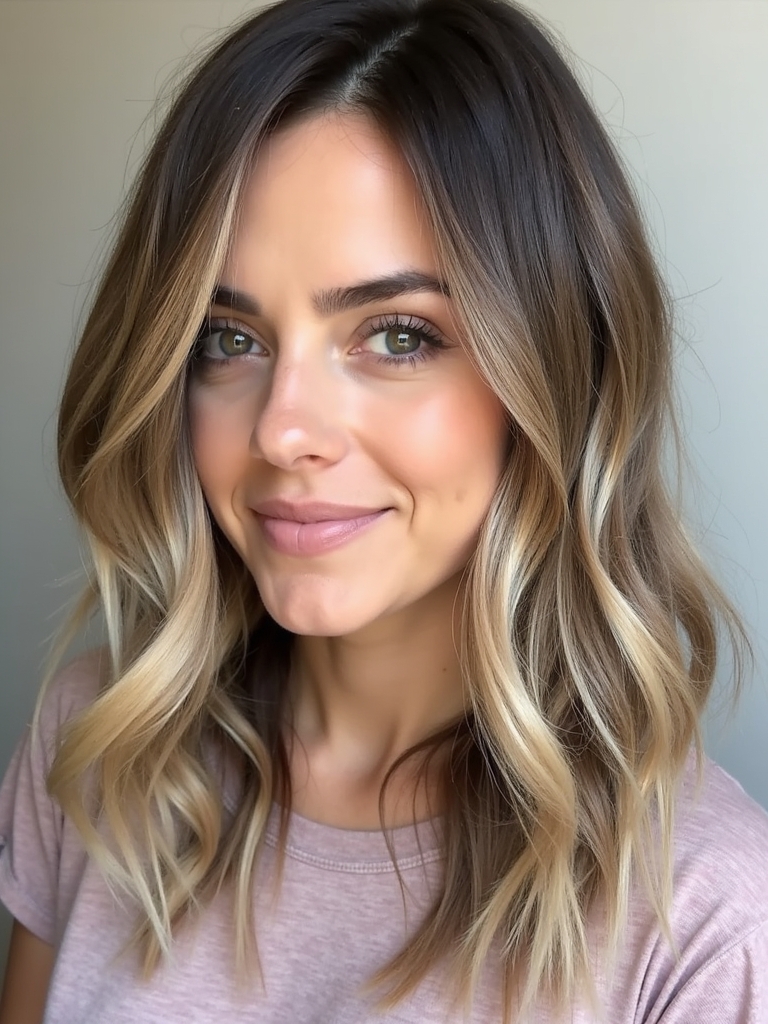 Shoulder Length Hairstyle For Thin Hair Fine: Subtle Highlights