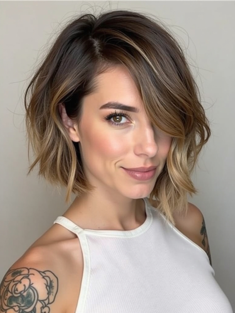Angled Bob Haircut with Subtle Layers