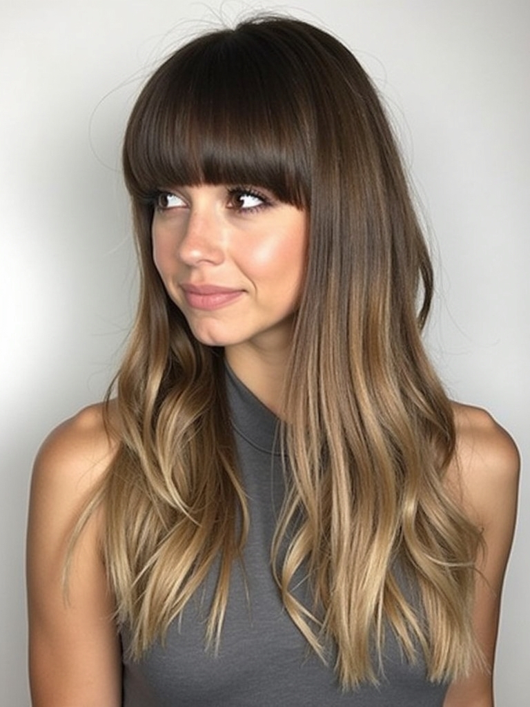 Long Haircut Ideas: Blunt Cut with Face-Framing Layers