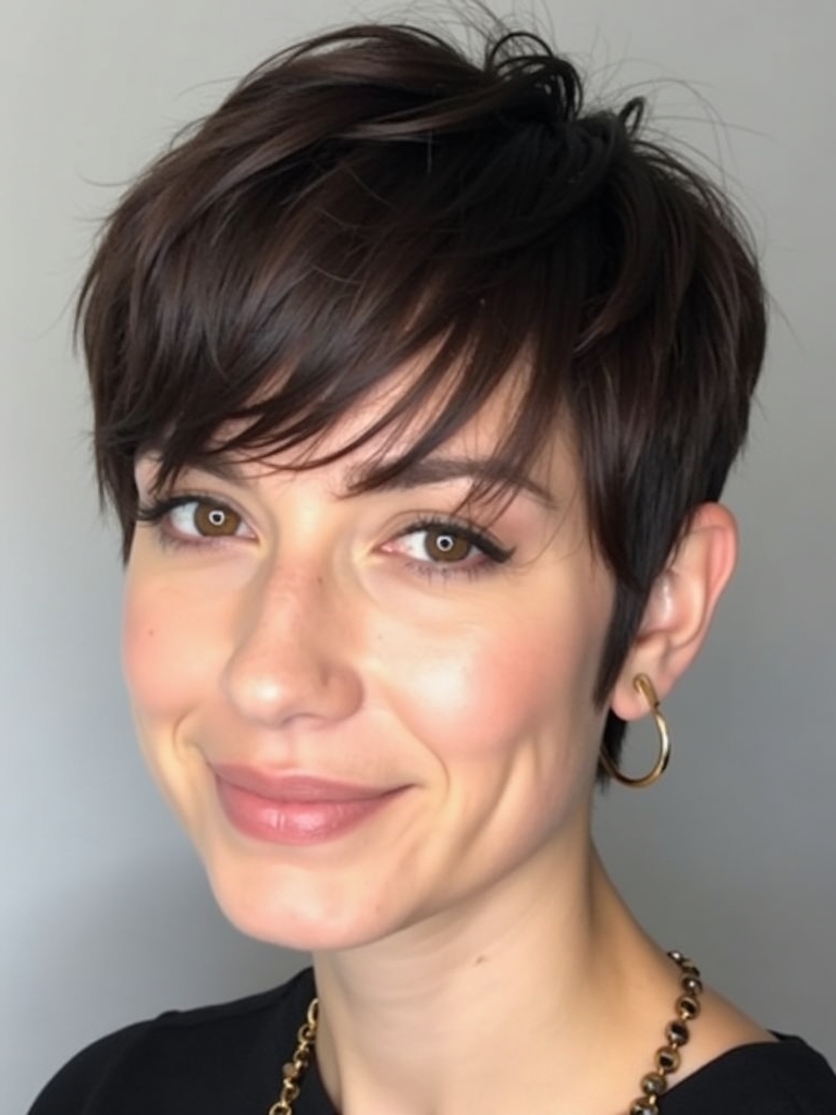 Face Framing Curtain Bangs: Pixie Cut Edge