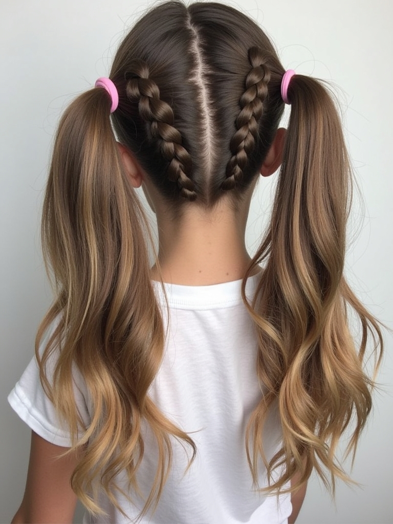 Mushroom Bronde Pigtails