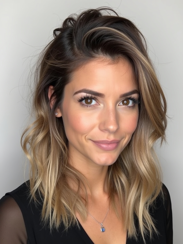 Shoulder Length Hairstyle For Thin Hair Fine: Teased Crown