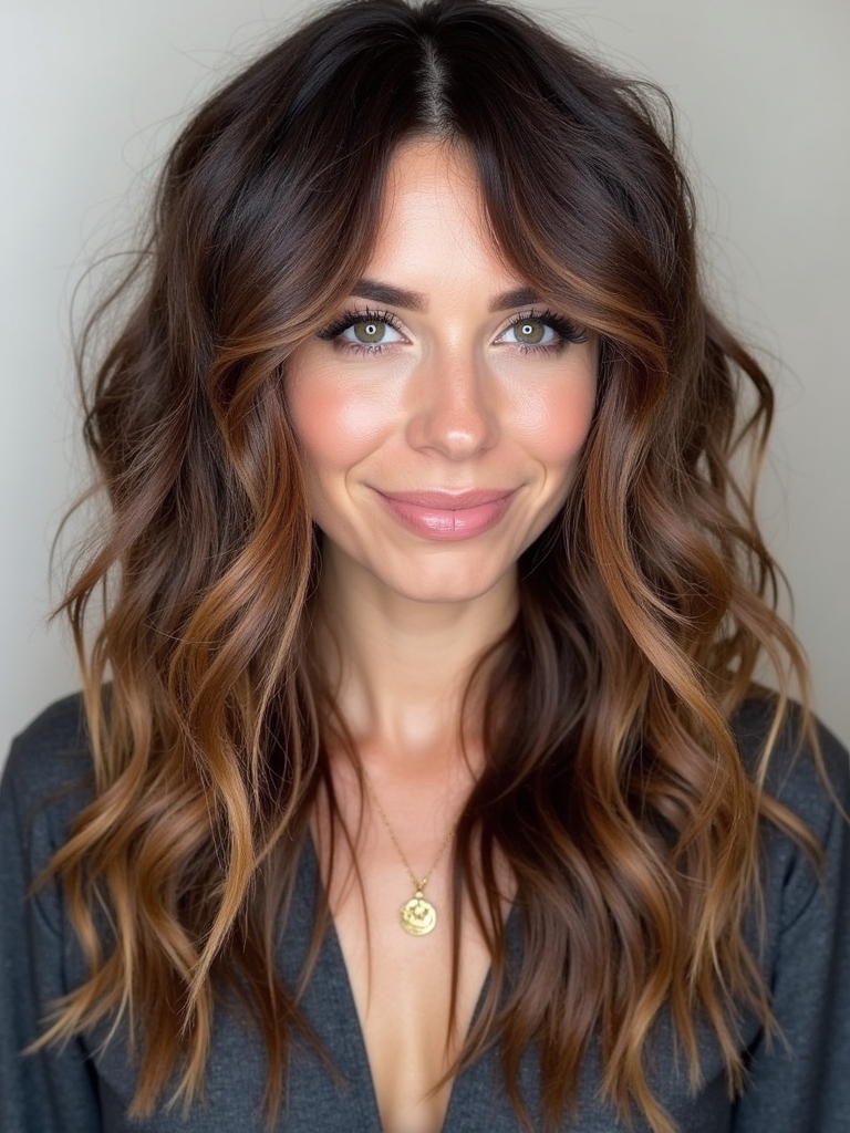 Caramel Highlights on Brown Hair: Textured Temptation