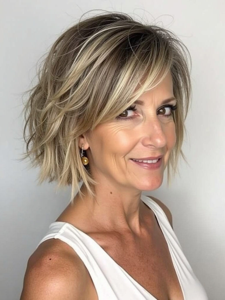 Hairstyle For Thin Fine Hair Over 50: French Bob