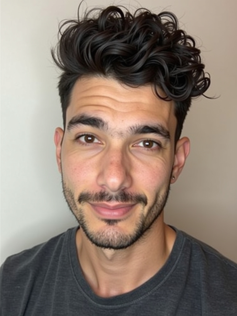 Hairstyles For Men Curly Hair: The Wavy Pompadour