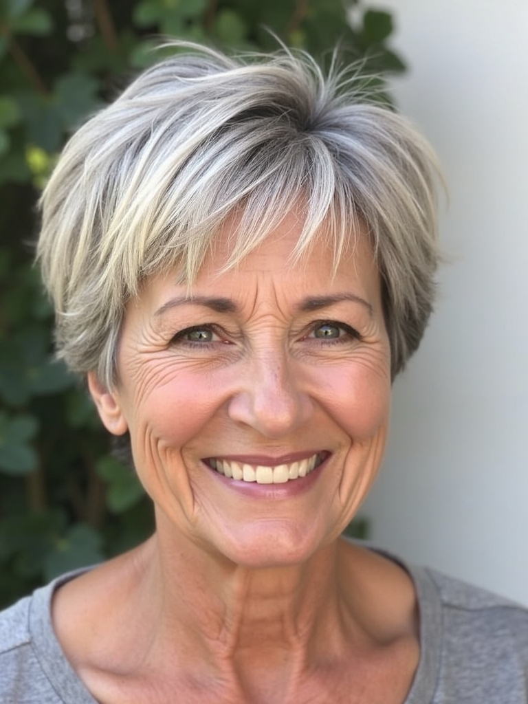 Hairstyles For Thin Fine Hair Over 60: Short Shag