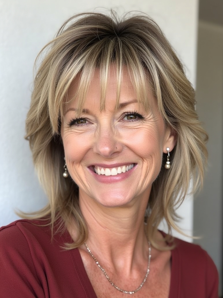 Hairstyles For Thin Hair Fine Over 50: Neck-Length Layered Haircut