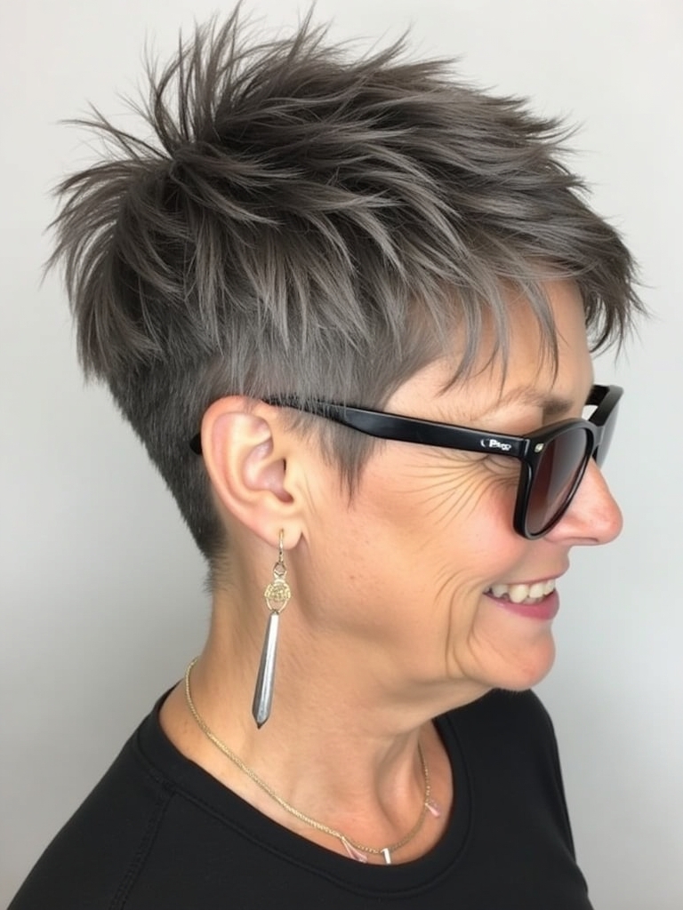 Hairstyles For Thin Hair Fine Over 50: Edgy Pixie with Undercut