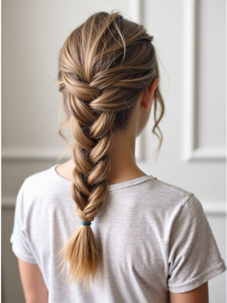 Twisted Crown Braid for Collarbone Length
