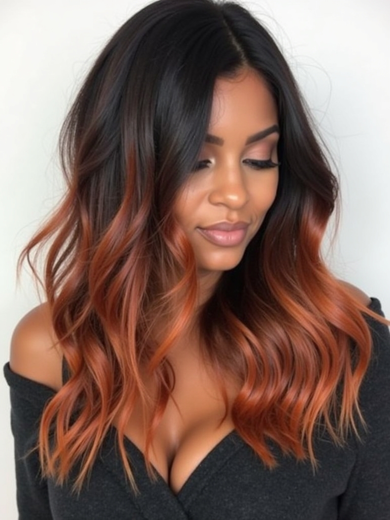 Edgy Hair Color Ideas Copper: Copper Sombre