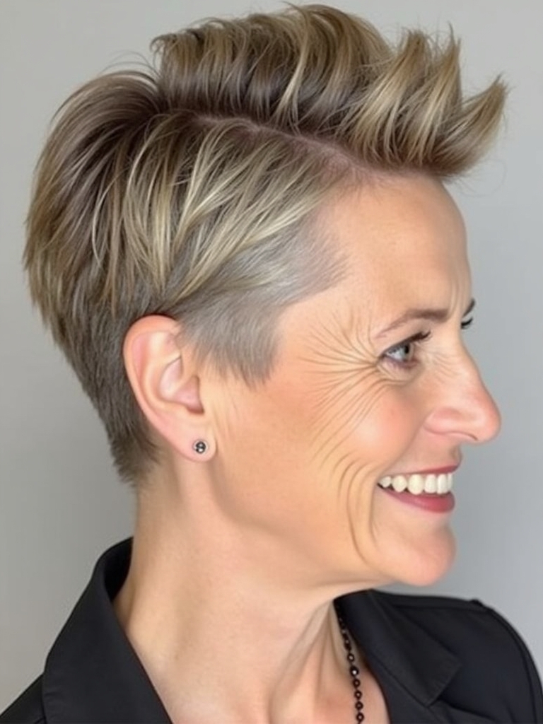 Hairstyle For Thin Fine Hair Over 50: Comb Over