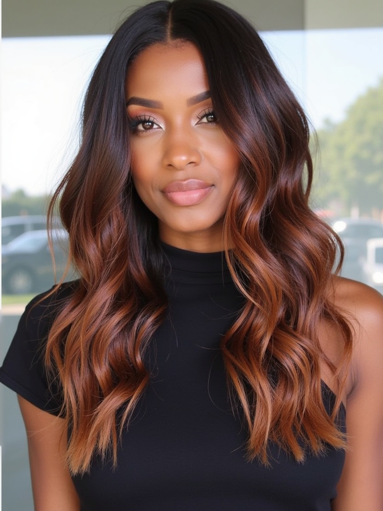 Edgy Hair Color Ideas Copper: Copper Ribbon Highlights