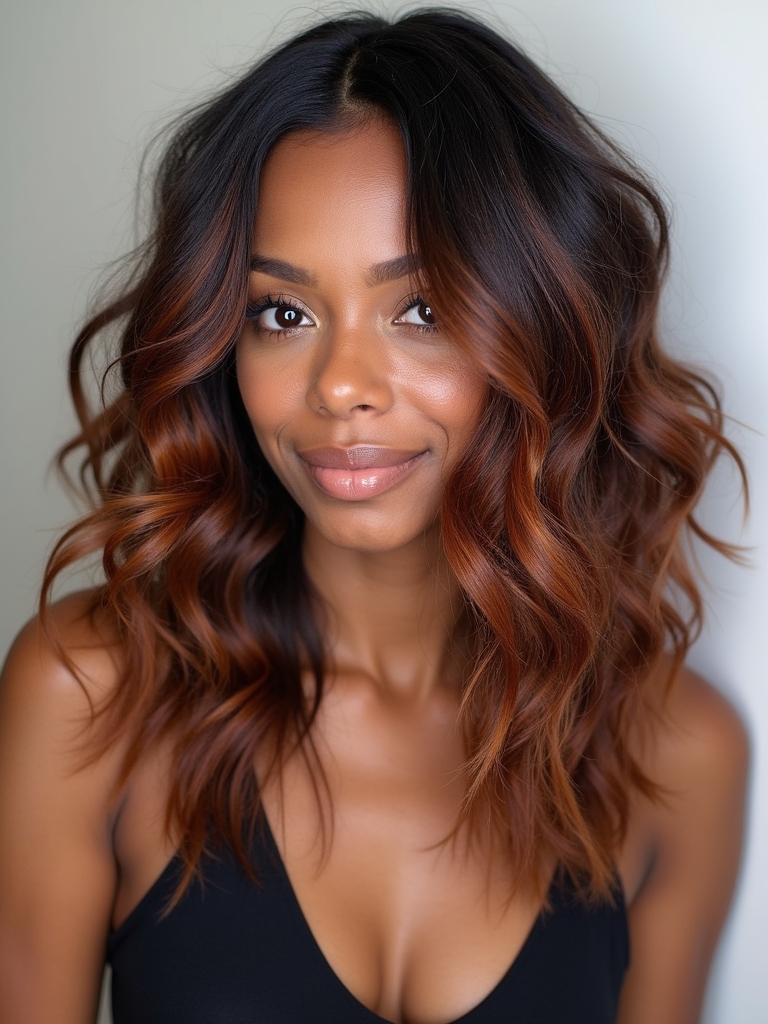 Edgy Hair Color Ideas Copper: Copper Textured Highlights
