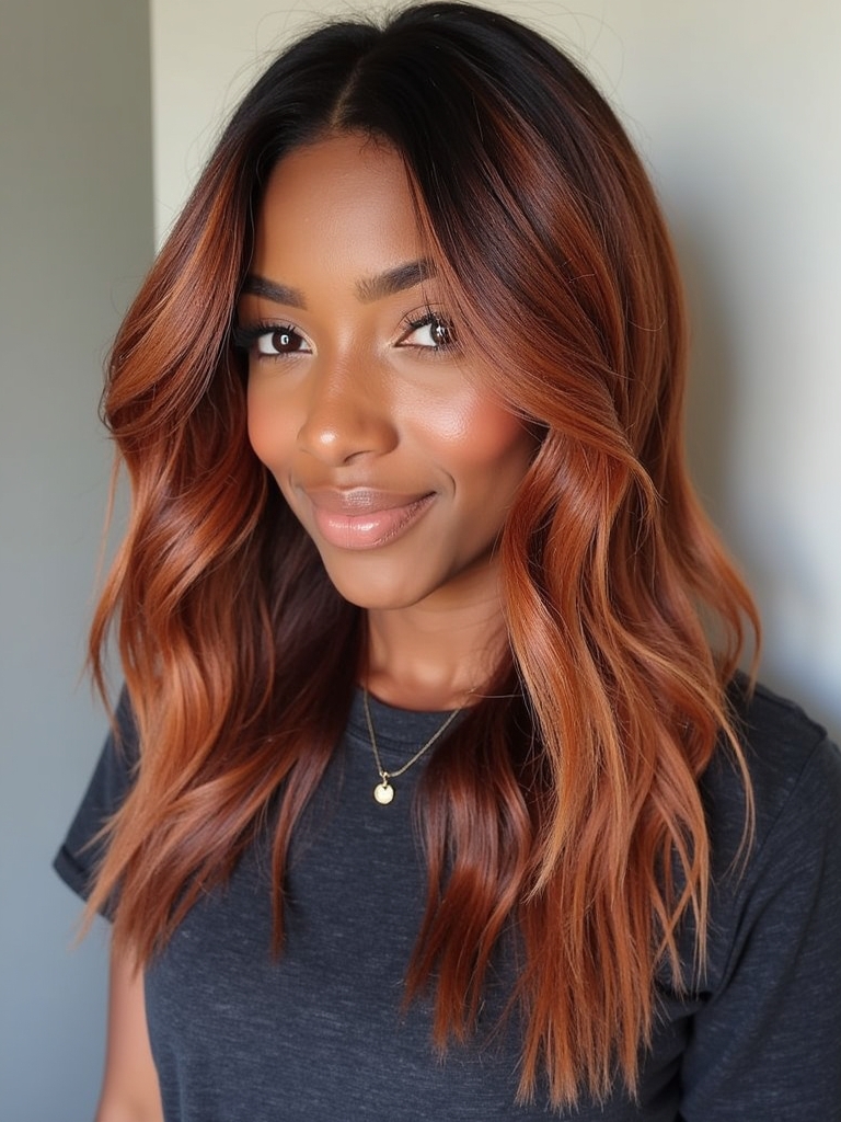 Edgy Hair Color Ideas Copper: Copper Babylights and Lowlights