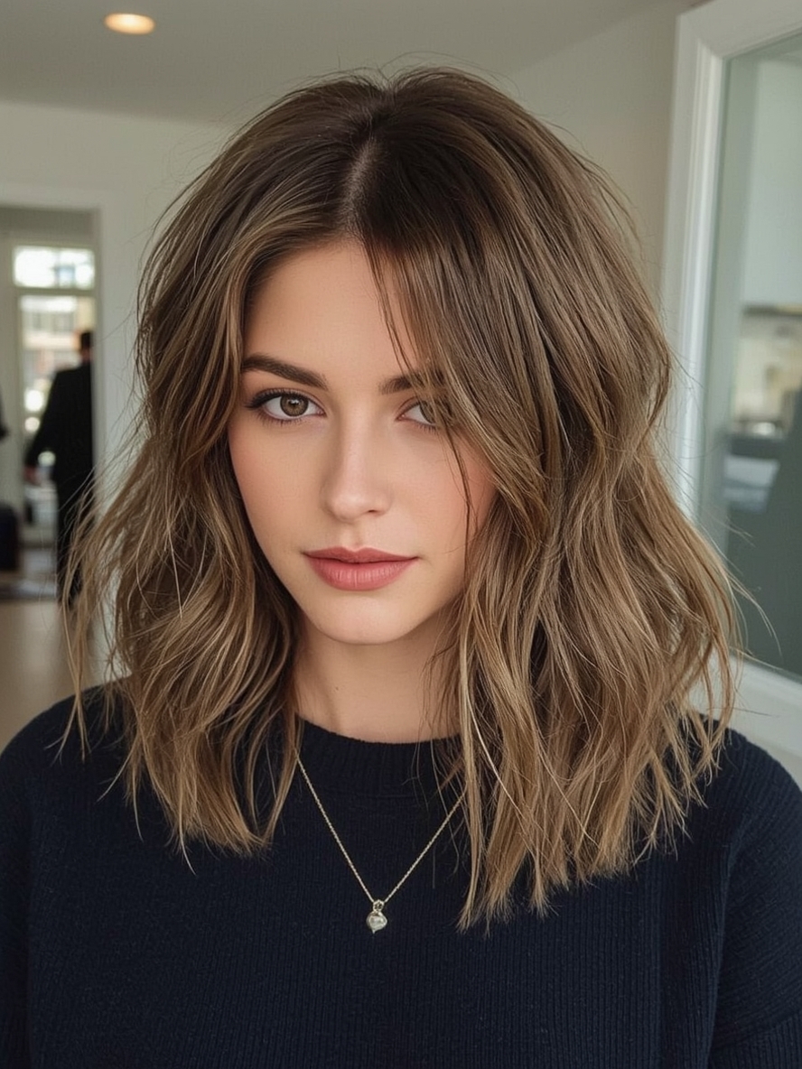 Shoulder Length Hairstyle For Thin Hair Fine: Volume on Top