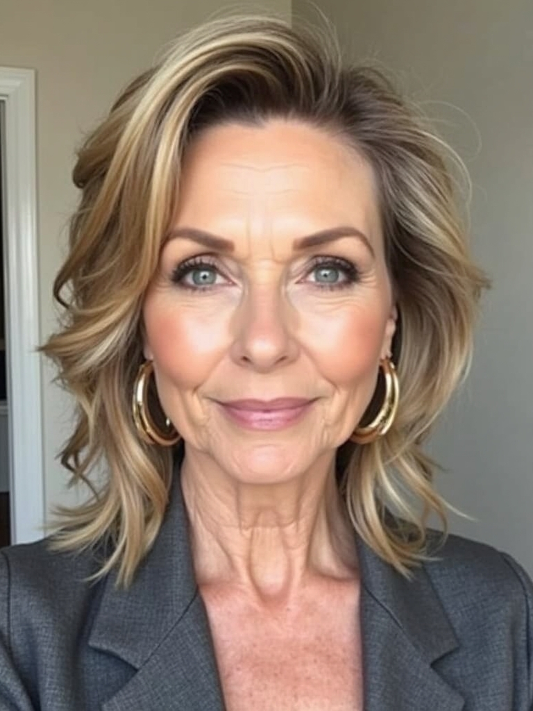 Hairstyles For Thin Fine Hair Over 60: Side Part Hairstyle