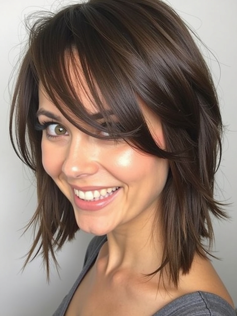 Angled Bob Haircut: The Wet Look