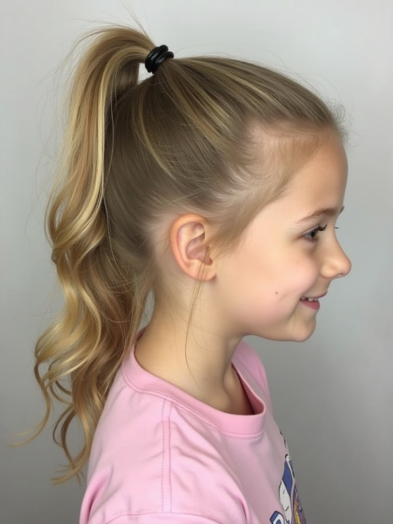 Hair Styles Kids: Ponytail with Face Framing Layers