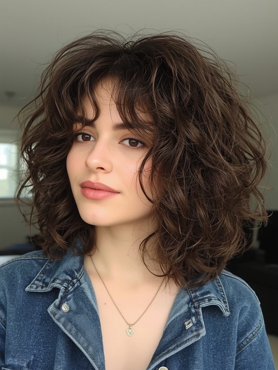 Shoulder Length Hairstyle For Thin Hair Fine: Tight Curls