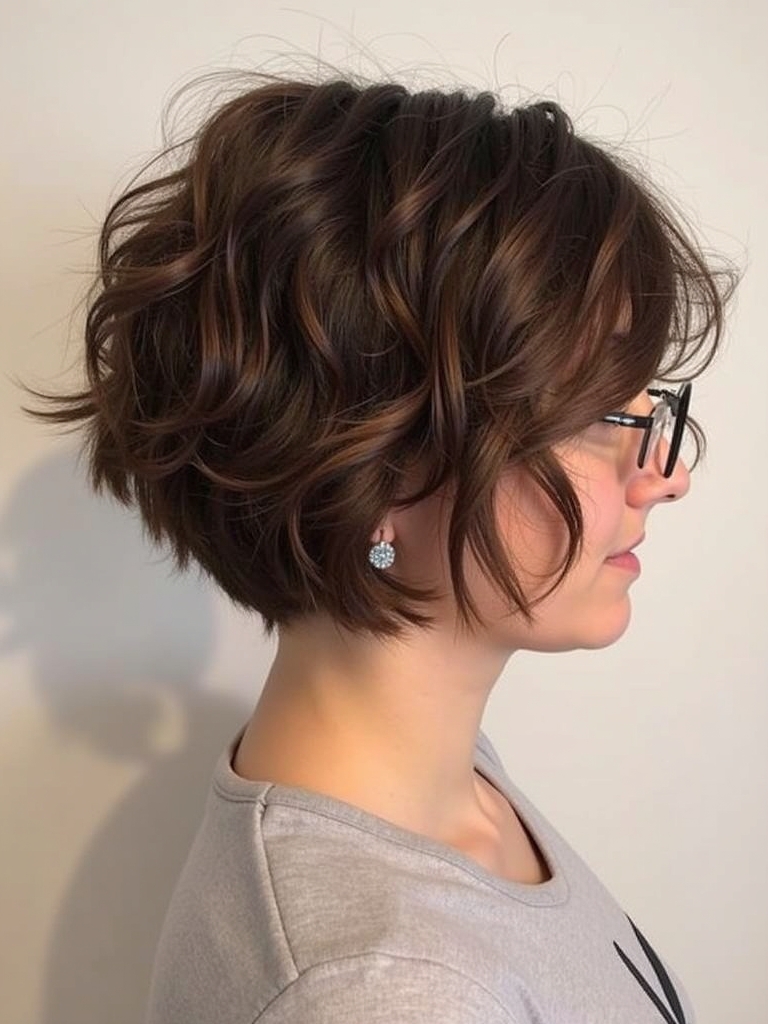 Angled Bob Haircut: The Curly Queen