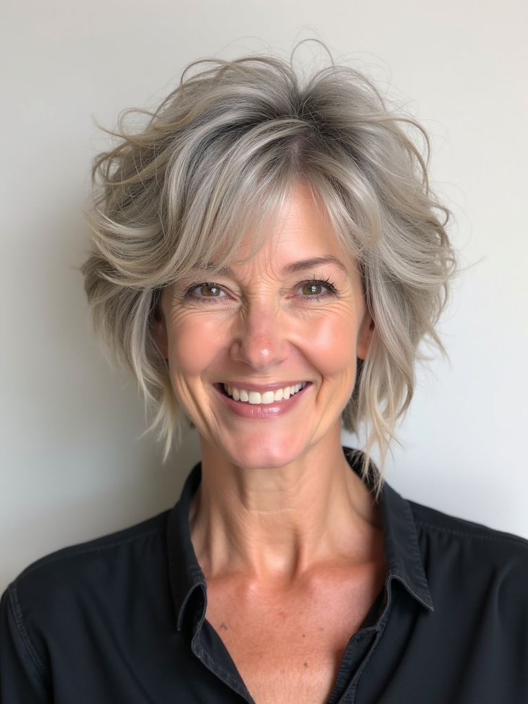 Hairstyles For Thin Fine Hair Over 60: Messy Hairstyle